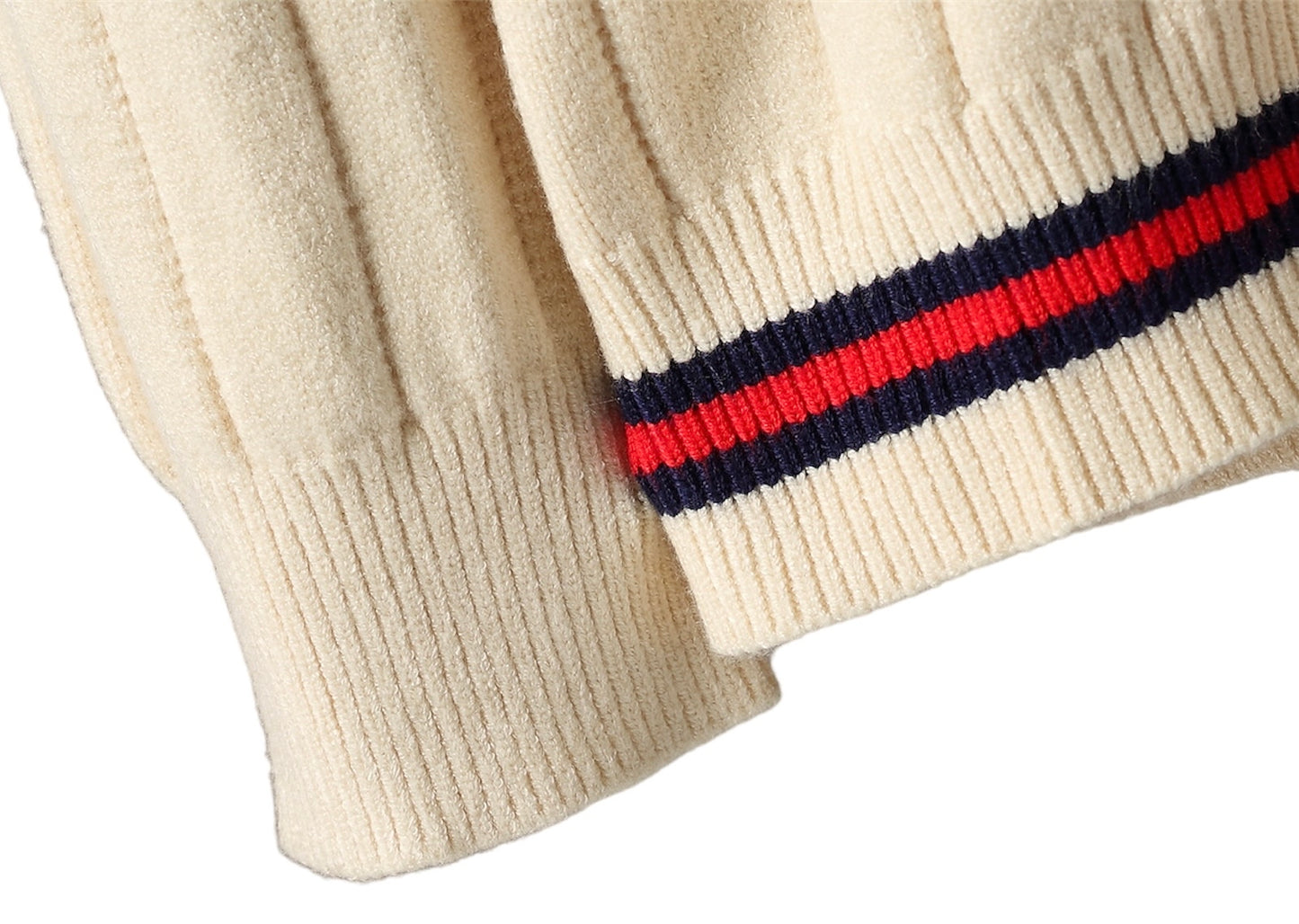 Gucci Web stripe V-Neck knitted Jumper