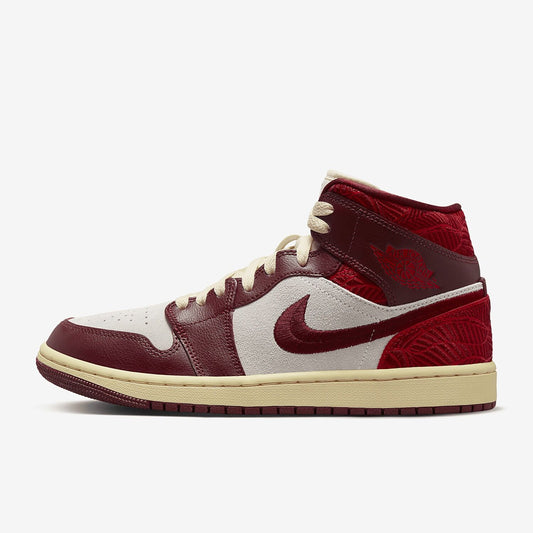 Air Jordan 1 Mid SE Tiki Leaf Team Red