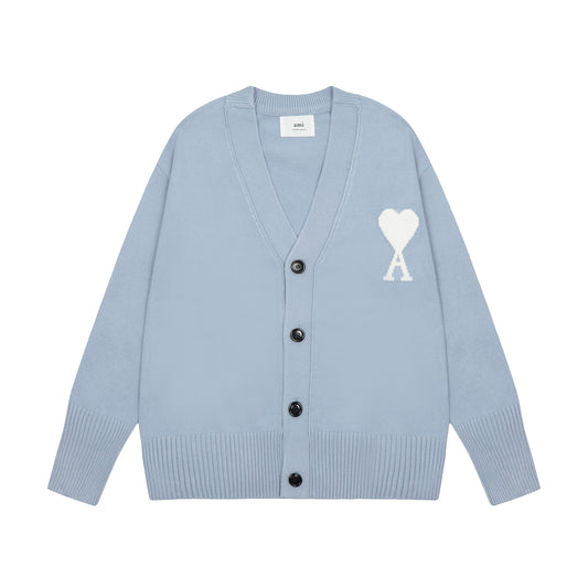 AMI Paris Ami De Coeur Cardigan - Aquamarine