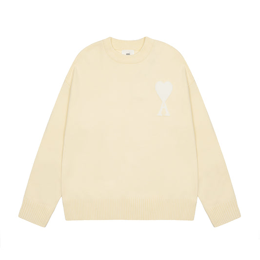 Ami De Coeur wool jumper - Beige / White