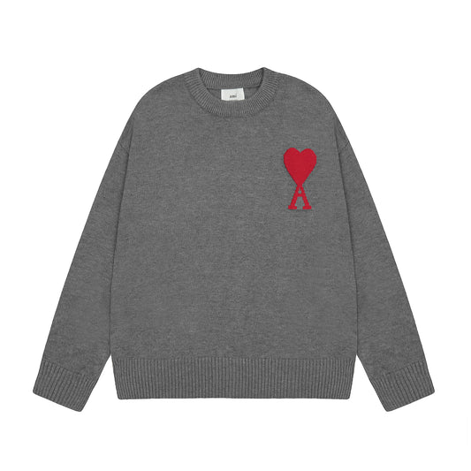 Ami De Coeur wool jumper - Grey / Red