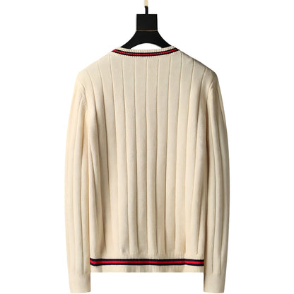 Gucci Web stripe V-Neck knitted Jumper