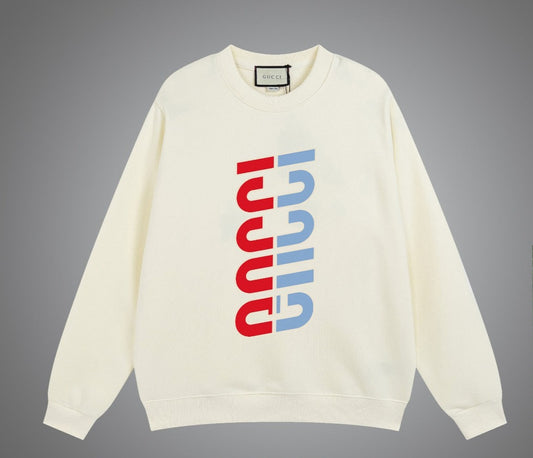 Gucci vertical logo red and blue Cotton Sweater