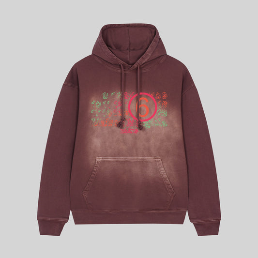 Maison Margiela Circle 6 Hoodie Wine