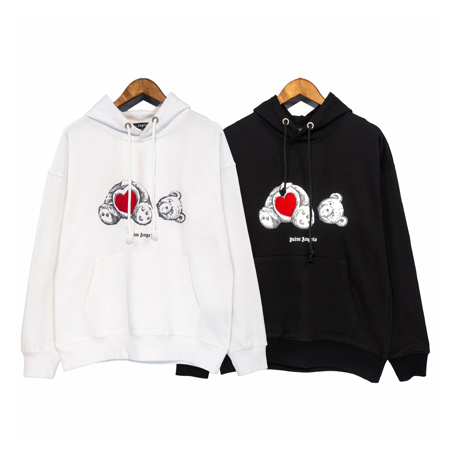 Palm Angels Teddy Bear Heart Hoodie