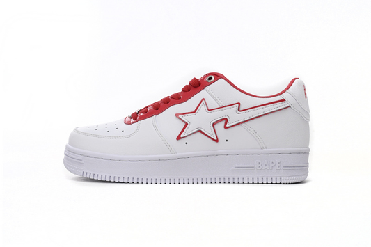 A Bathing Ape Bape Sta Low White Red Border